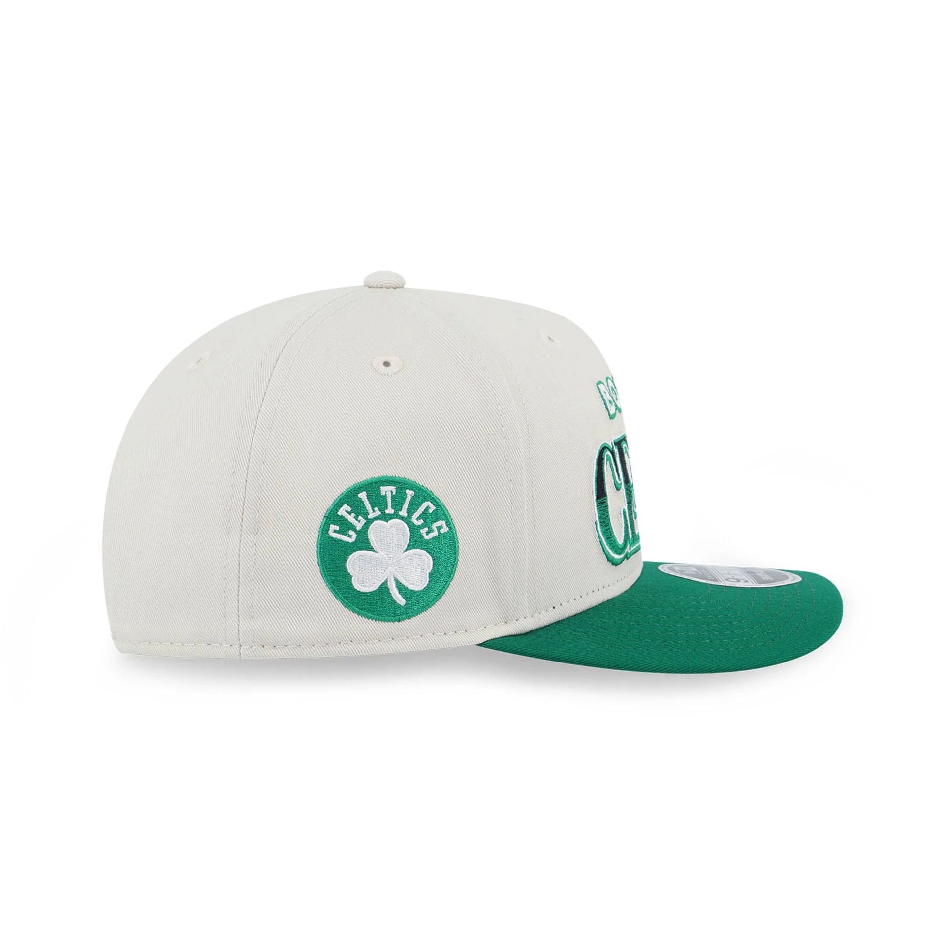 This is a Boston Celtics Pre-curved League Retro Cream 9FIFTY Original Fit Snapback Cap 2