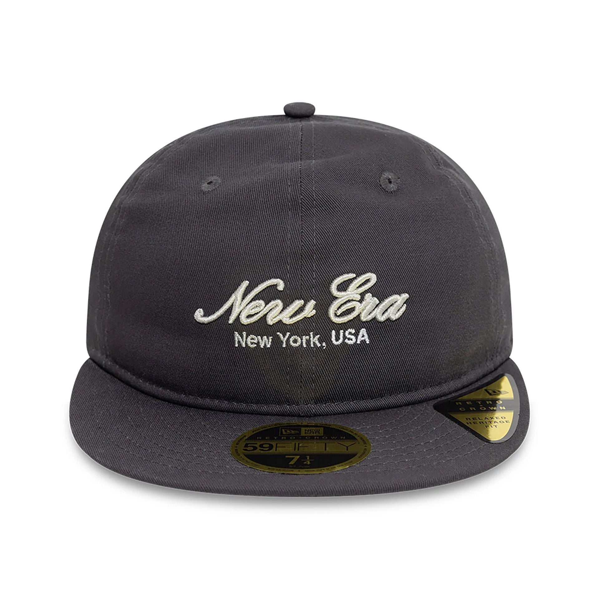 This is a New Era Basic Graphite Dark Grey Retro Crown 59FIFTY Fitted Cap 3