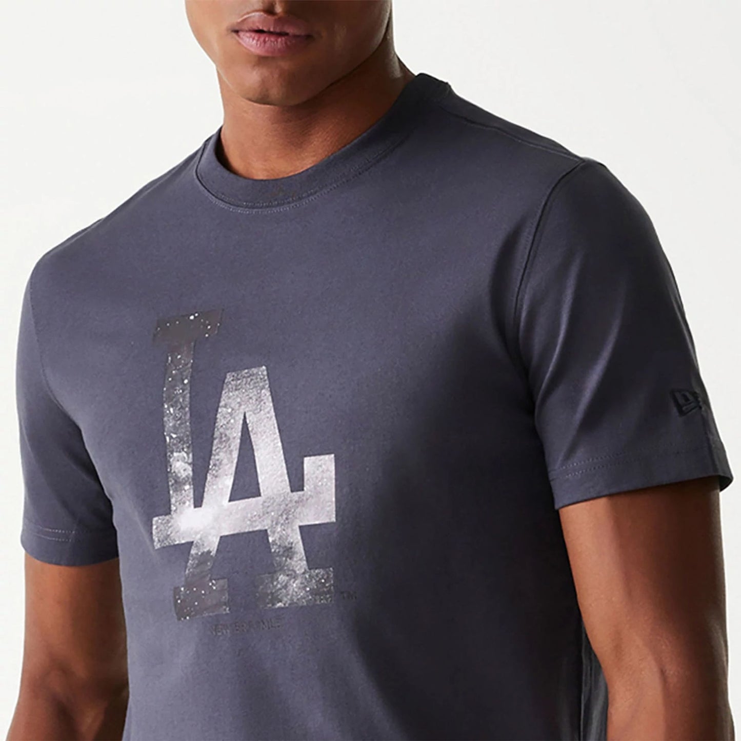 The Male model is wearing LA Dodgers Cosmic Space Dark Grey T-Shirt 4