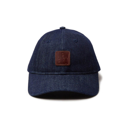 This is a New Era Japan Denim Leather Patch Dark Blue 9TWENTY Adjustable Cap 2