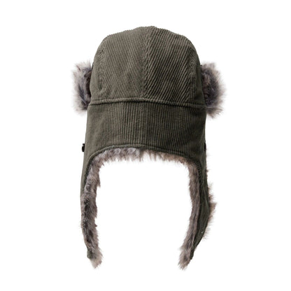 This is a New Era 8W Corduroy Dark Green Fashion Trapper Hat 10