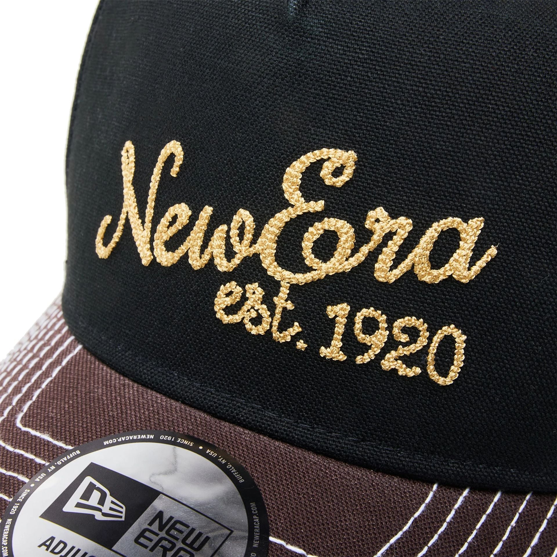 This is a New Era Japan Duck Canvas Black 9FORTY A-Frame Adjustable Cap 5