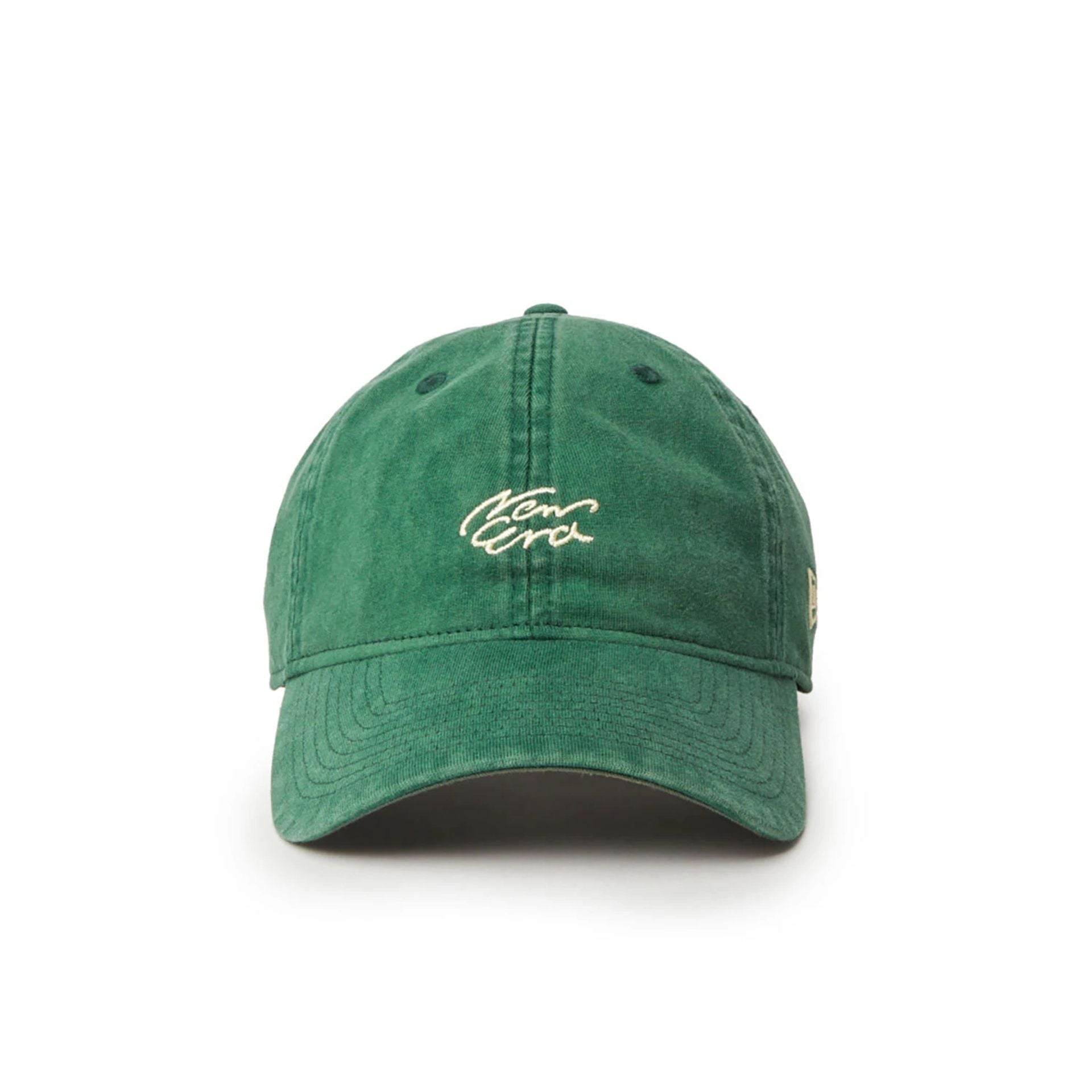 This is a New Era Japan Sand Wash Dark Green 9TWENTY Adjustable Cap 2