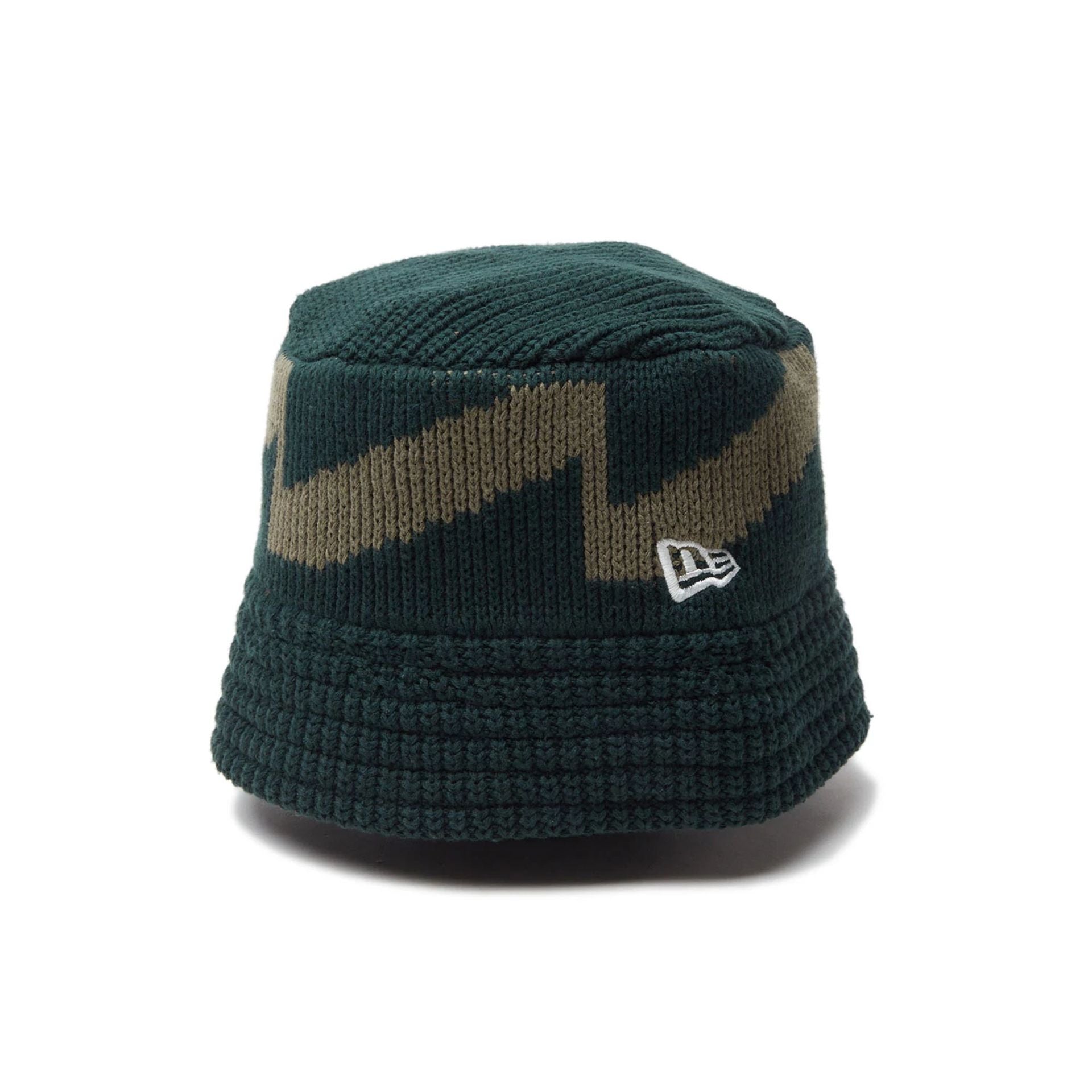 This is a New Era Japan Pattern Dark Green Bucket Hat 1