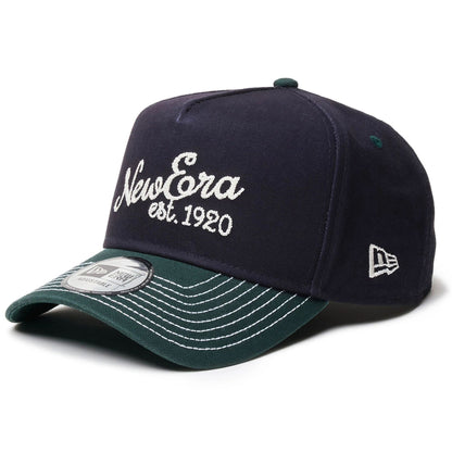 This is a New Era Japan Duck Canvas Navy 9FORTY A-Frame Adjustable Cap 1