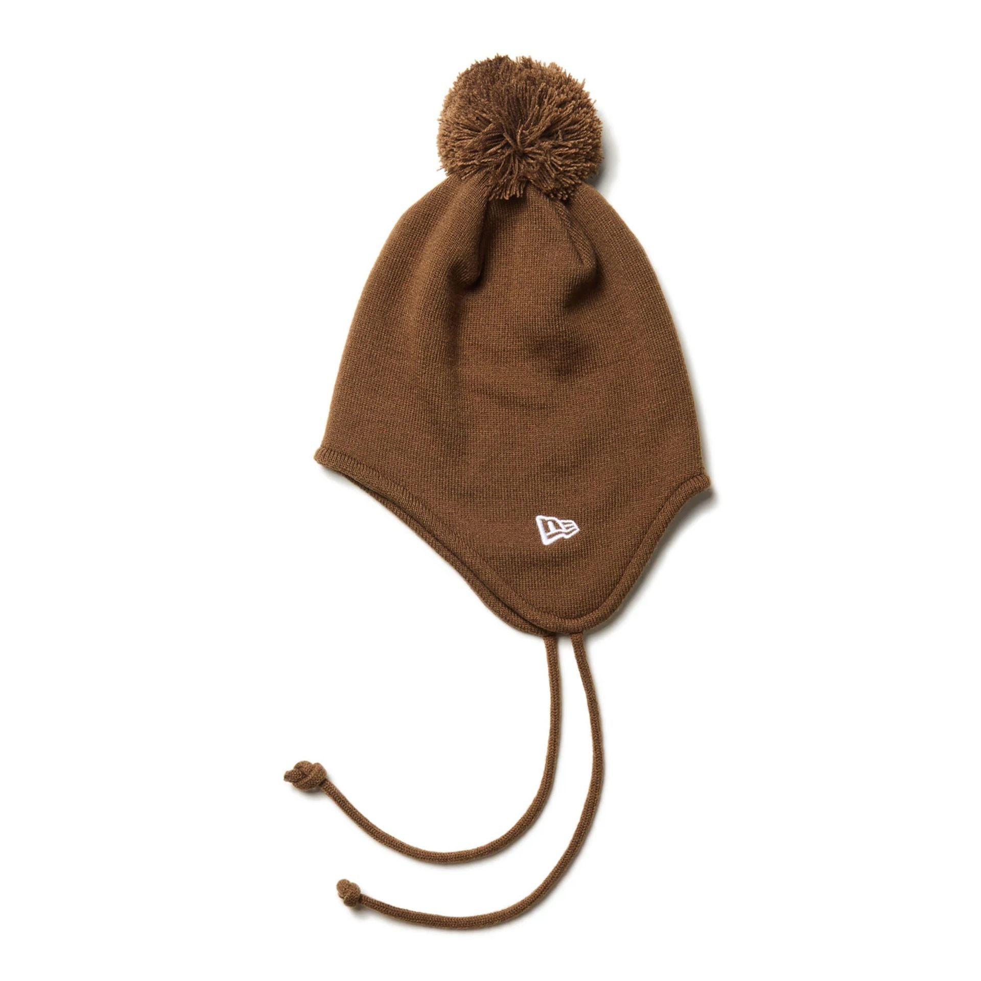 This is a New Era Japan Ear Flap Brown Beanie Hat 5