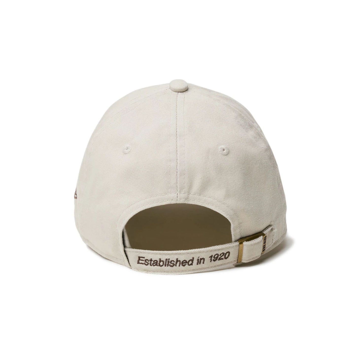 This is a New Era Japan The Origin Strap Logo Light Beige Casual Classic Adjustable Cap 3