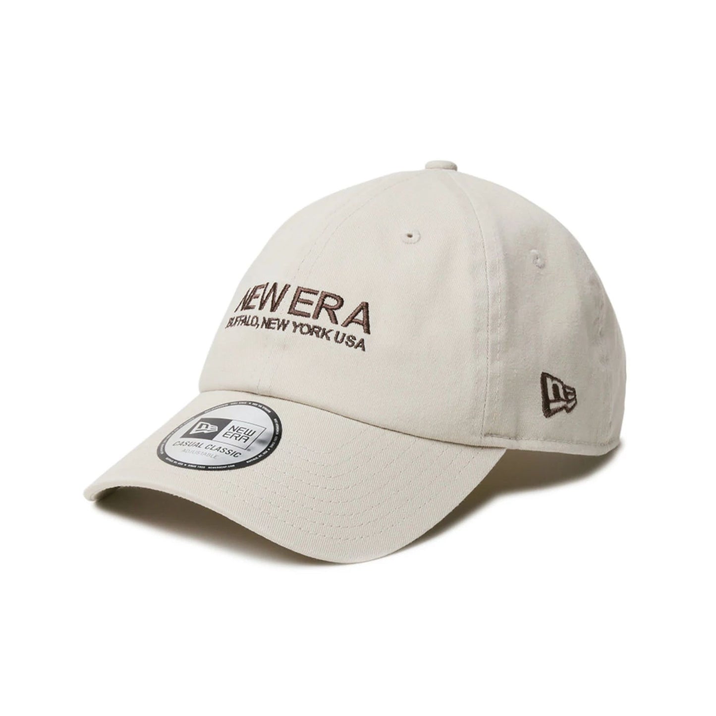 This is a New Era Japan The Origin Strap Logo Light Beige Casual Classic Adjustable Cap 1