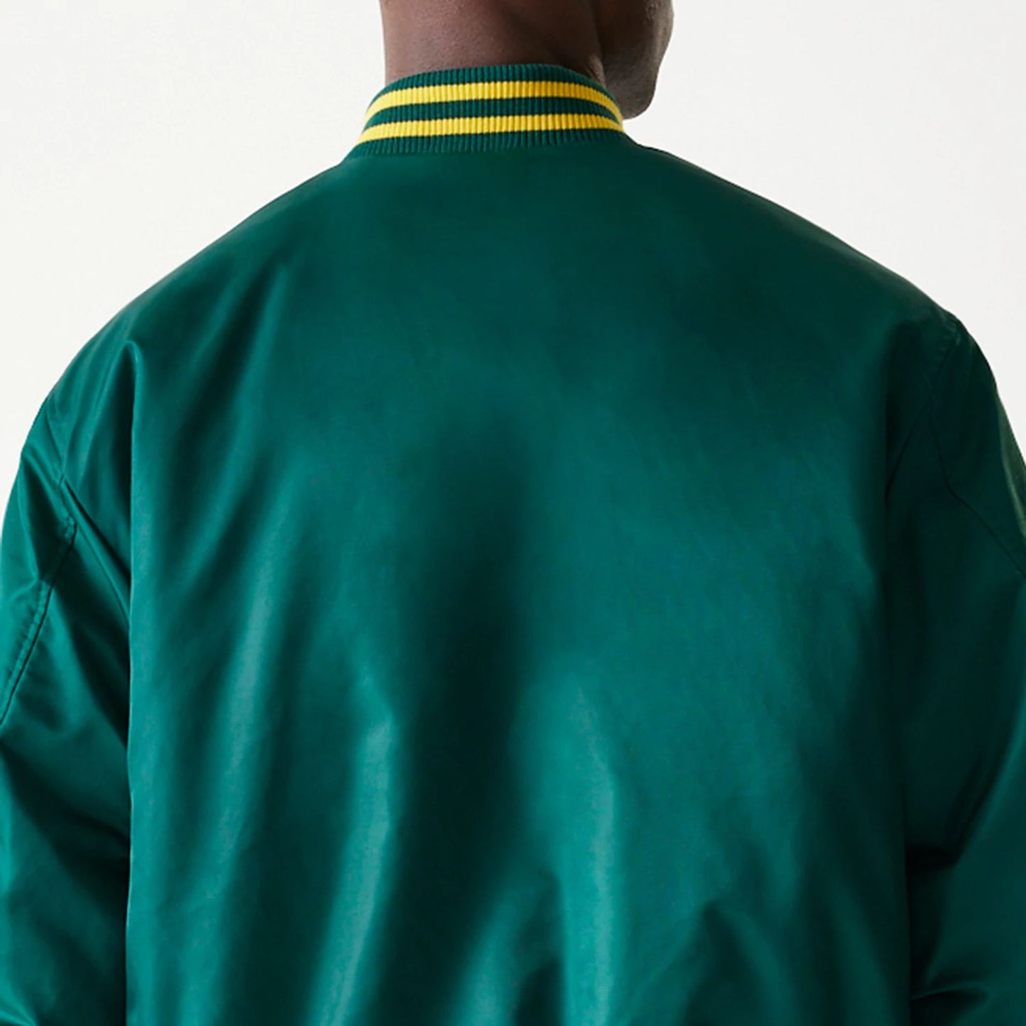 The Male model is wearing Oakland Athletics MLB Stadium Green Jacket  7