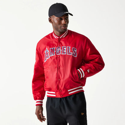 The Male model is wearing LA Angels MLB Stadium Red Jacket  1