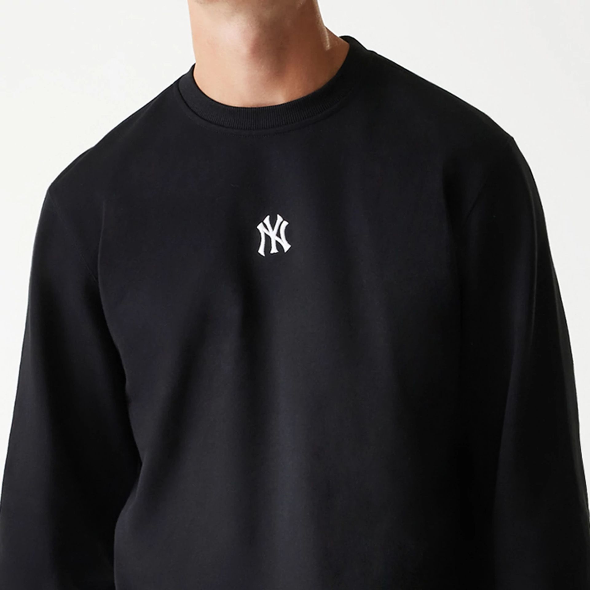 The Male model is wearing New York Yankees Korea Black Sweatshirt 3