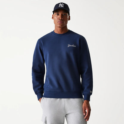 The Male model is wearing New York Yankees Korea Navy Sweatshirt 2