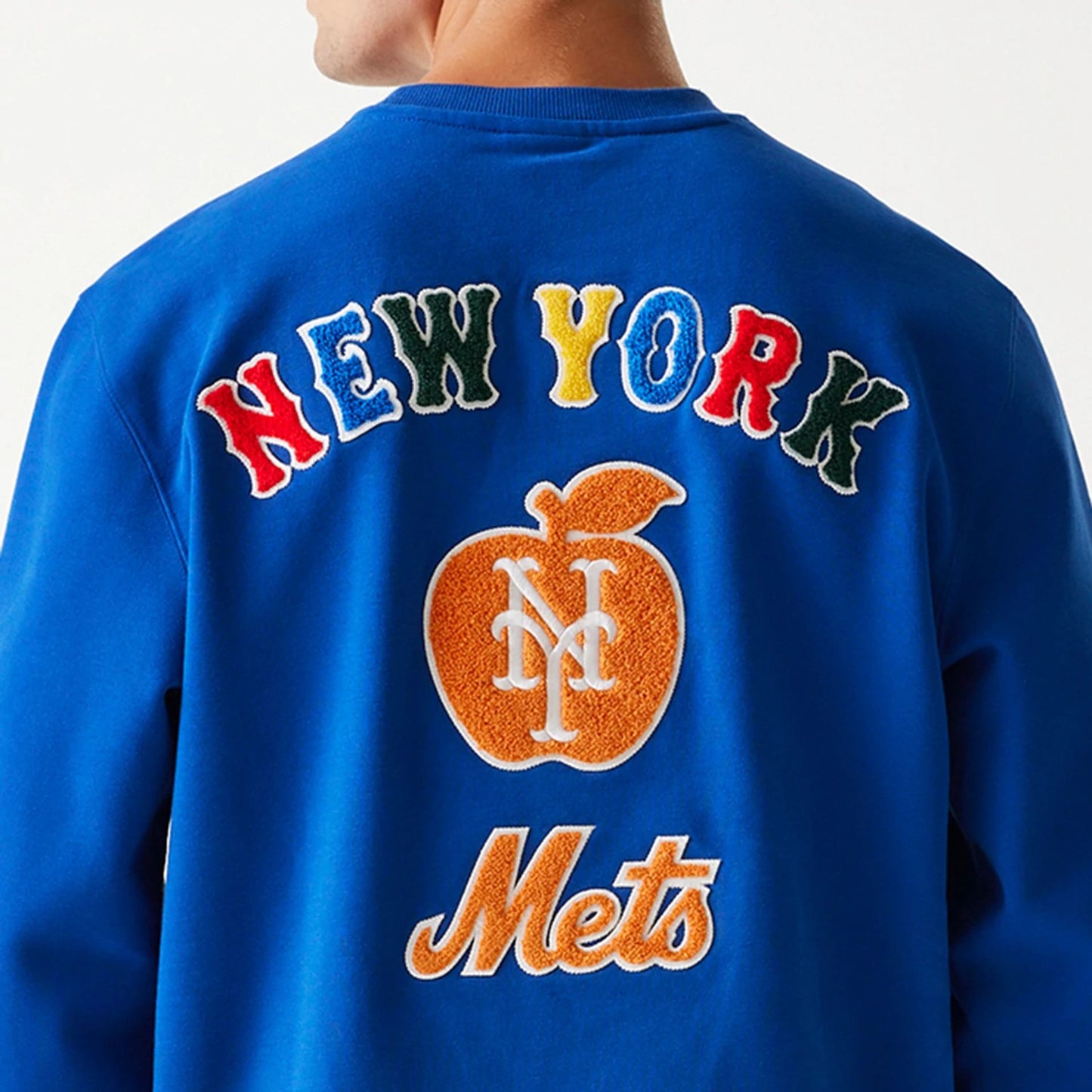 The Male model is wearing New York Mets Korea Blue Sweatshirt 3