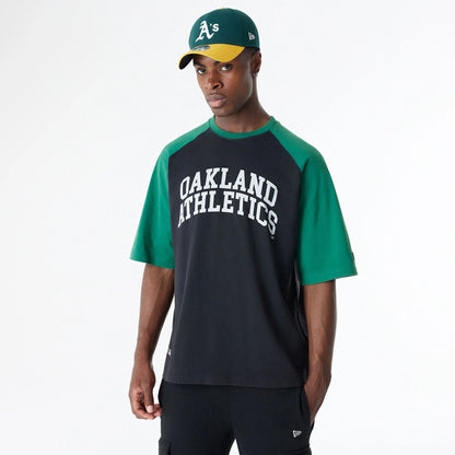 The Male model is wearing Oakland Athletics MLB Arch Black T-Shirt 7