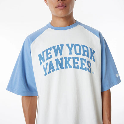 The Male model is wearing New York Yankees MLB Arch White T-Shirt 6