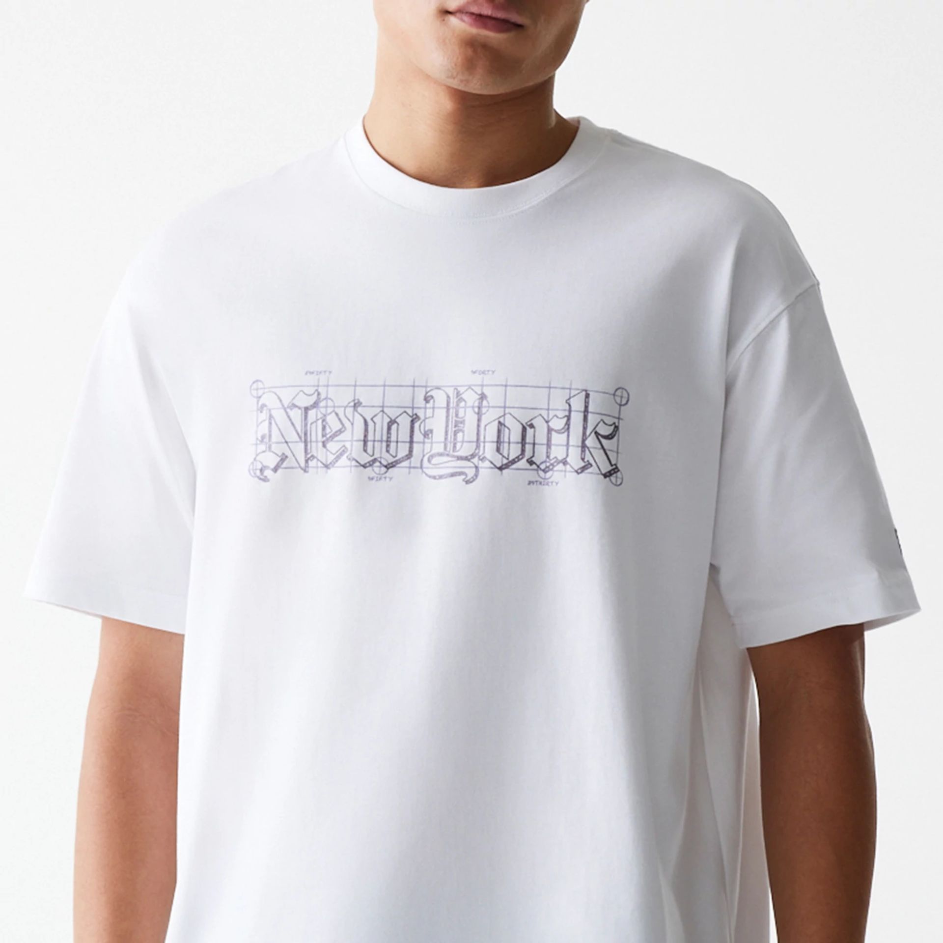 The Male model is wearing Ode To NY White Oversized T-Shirt 3