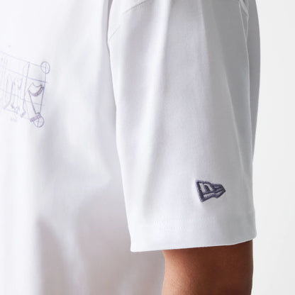 The Male model is wearing Ode To NY White Oversized T-Shirt 5