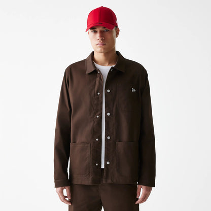 A flatlay image of a New Era Basic Dark Brown Heavy Duty Jacket 1