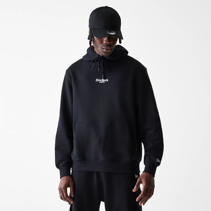 The Male model is wearing Ode To NY Black Pullover Hoodie 1