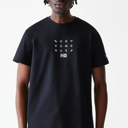 The Male model is wearing New Era Zodiac Black T-Shirt 3