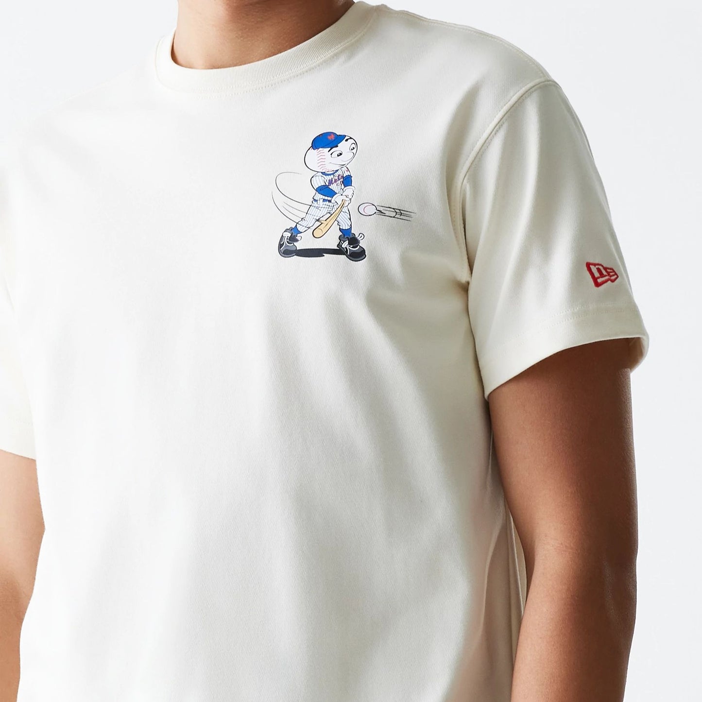 The Male model is wearing New York Mets MLB Mascots Cream T-Shirt 5