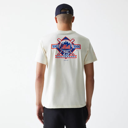 The Male model is wearing New York Mets MLB Mascots Cream T-Shirt 2