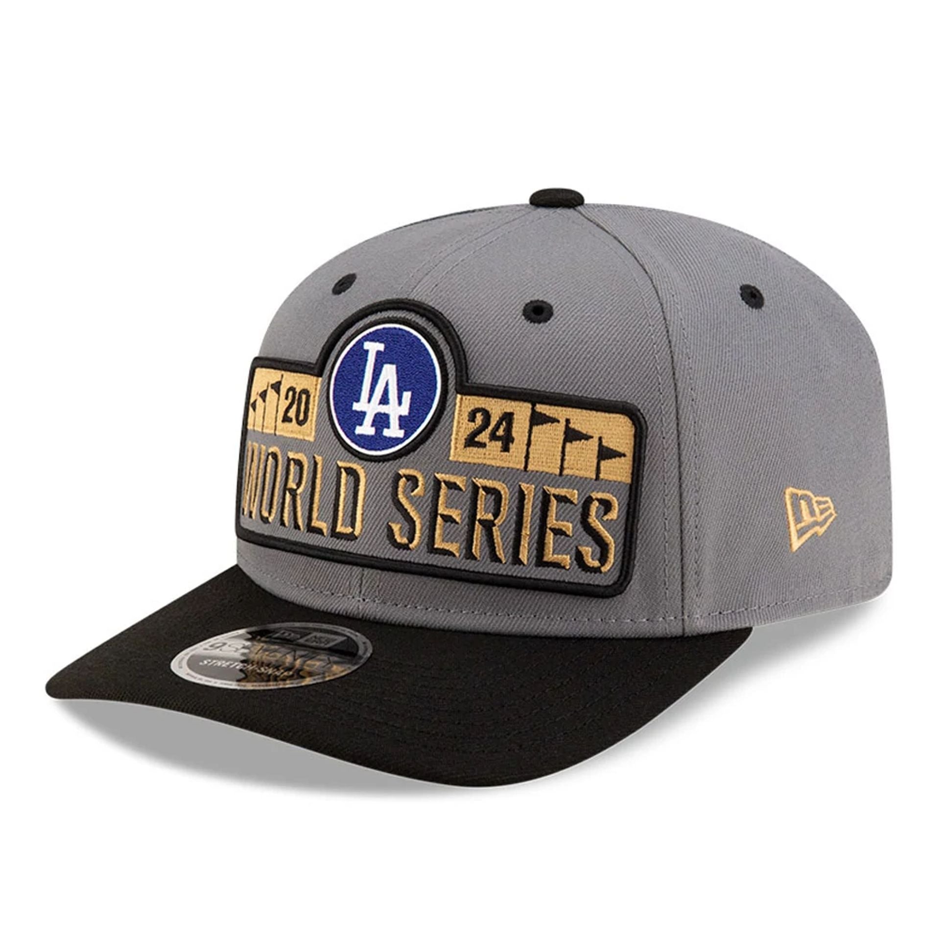 This is a LA Dodgers LCS Champs Grey 9SEVENTY Stretch Snap Adjustable Cap 1