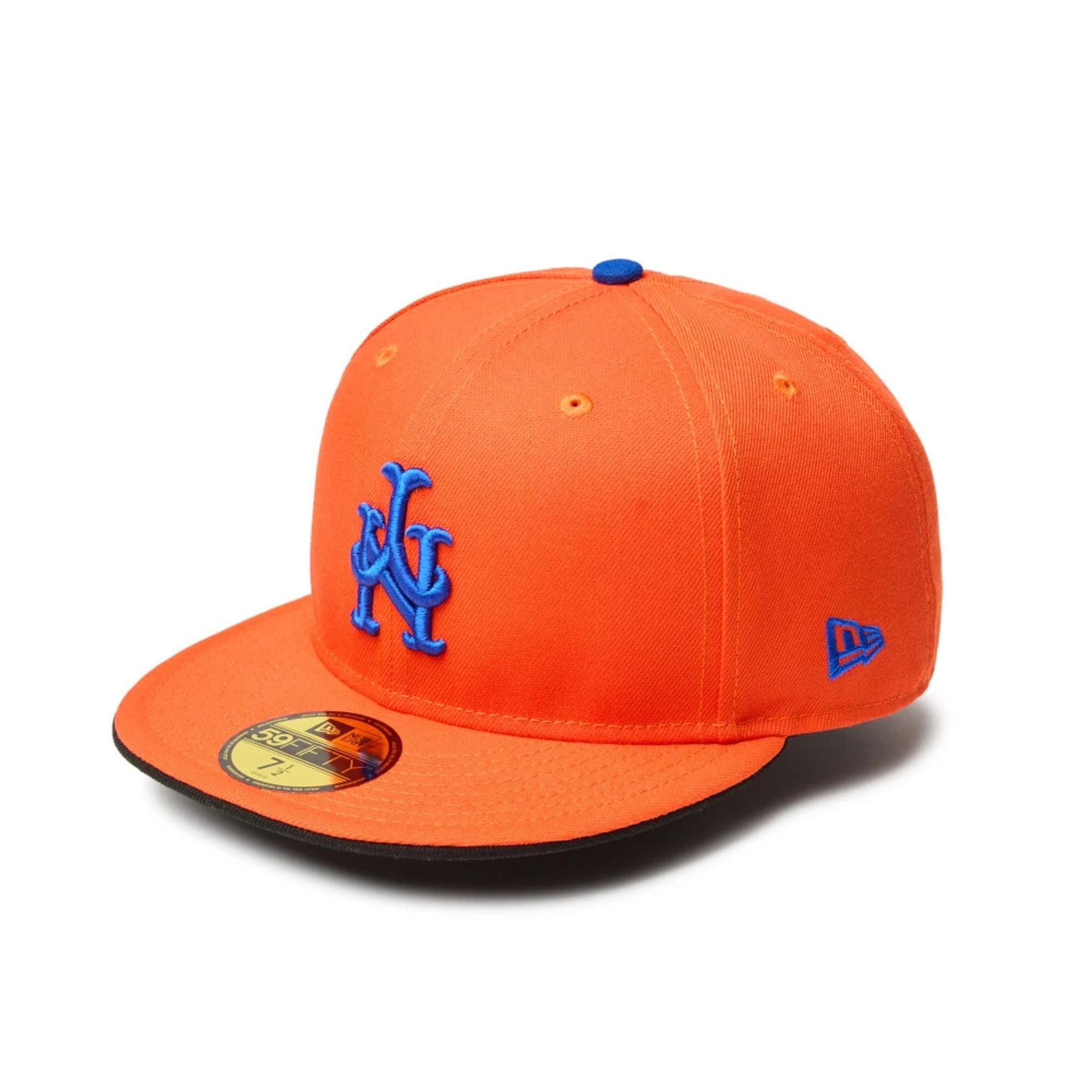 This is a New York Mets MLB Upside Down Orange 59FIFTY Fitted Cap 1