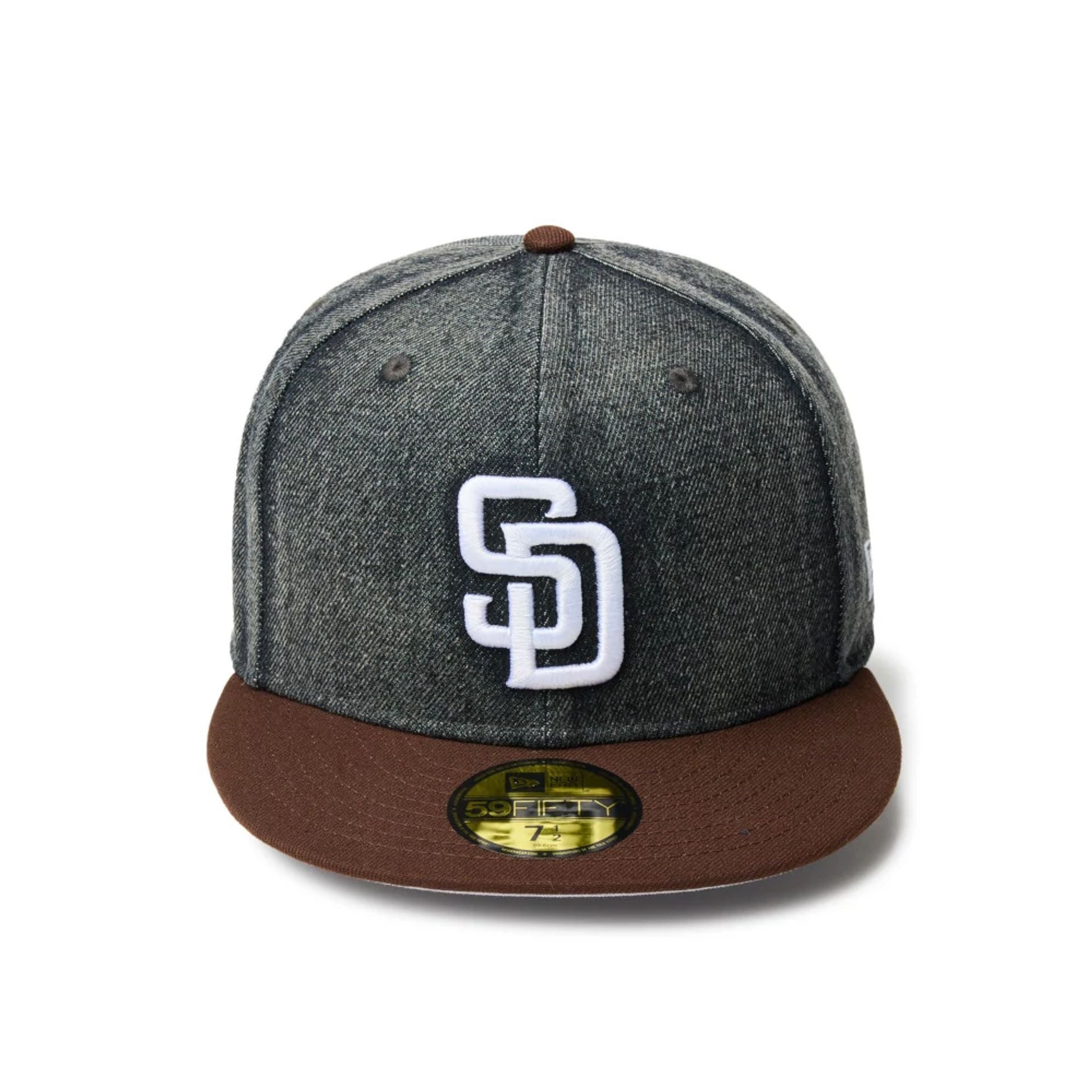 This is a San Diego Padres MLB Denim 2Tone Black 59FIFTY Fitted Cap 2