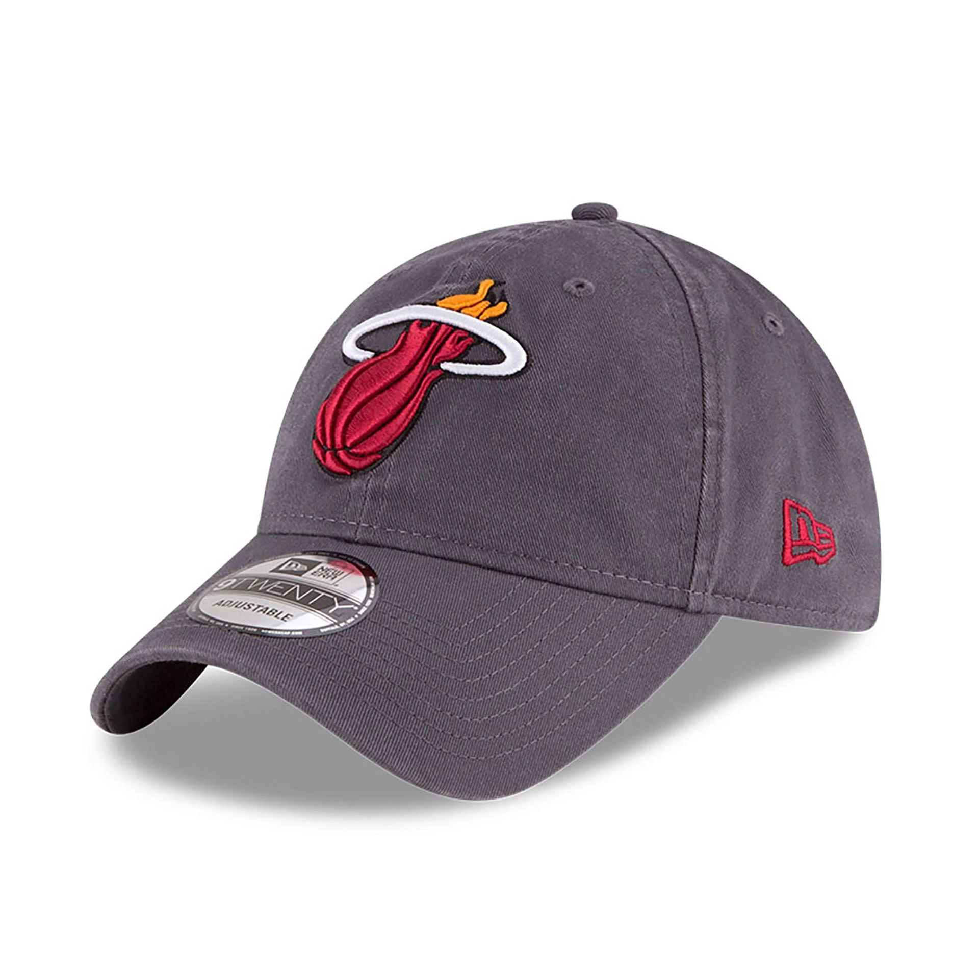 This is a Miami Heat NBA Core Classic Dark Grey 9TWENTY Adjustable Cap 1