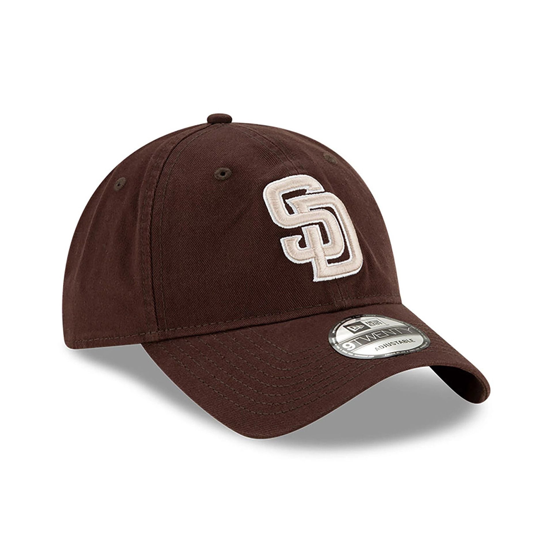 This is a San Diego Padres MLB Core Classic Dark Brown 9TWENTY Adjustable Cap 1