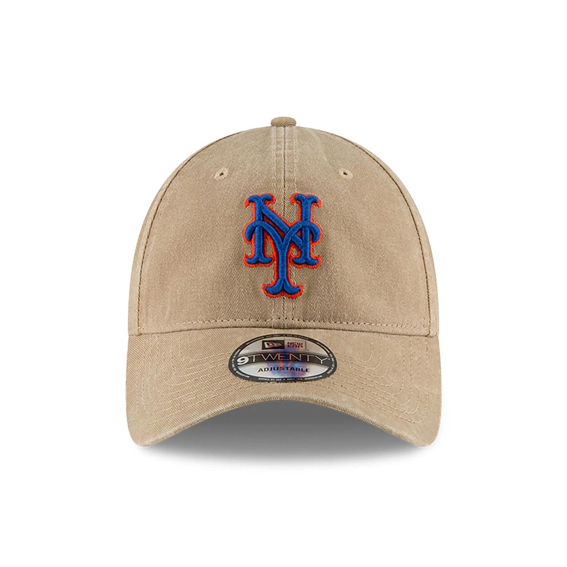 This is a New York Mets MLB Core Classic Beige 9TWENTY Adjustable Cap 2