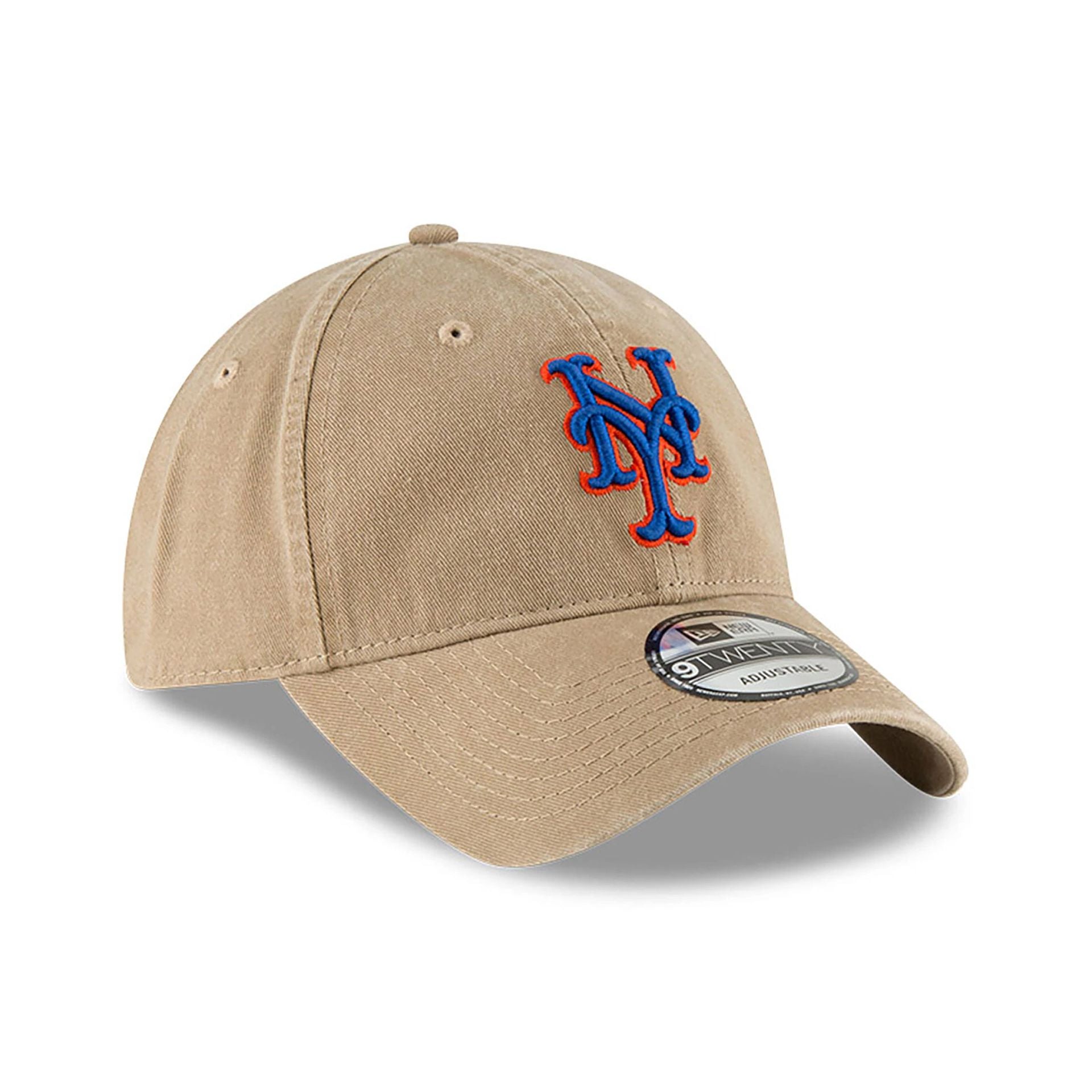 This is a New York Mets MLB Core Classic Beige 9TWENTY Adjustable Cap 3