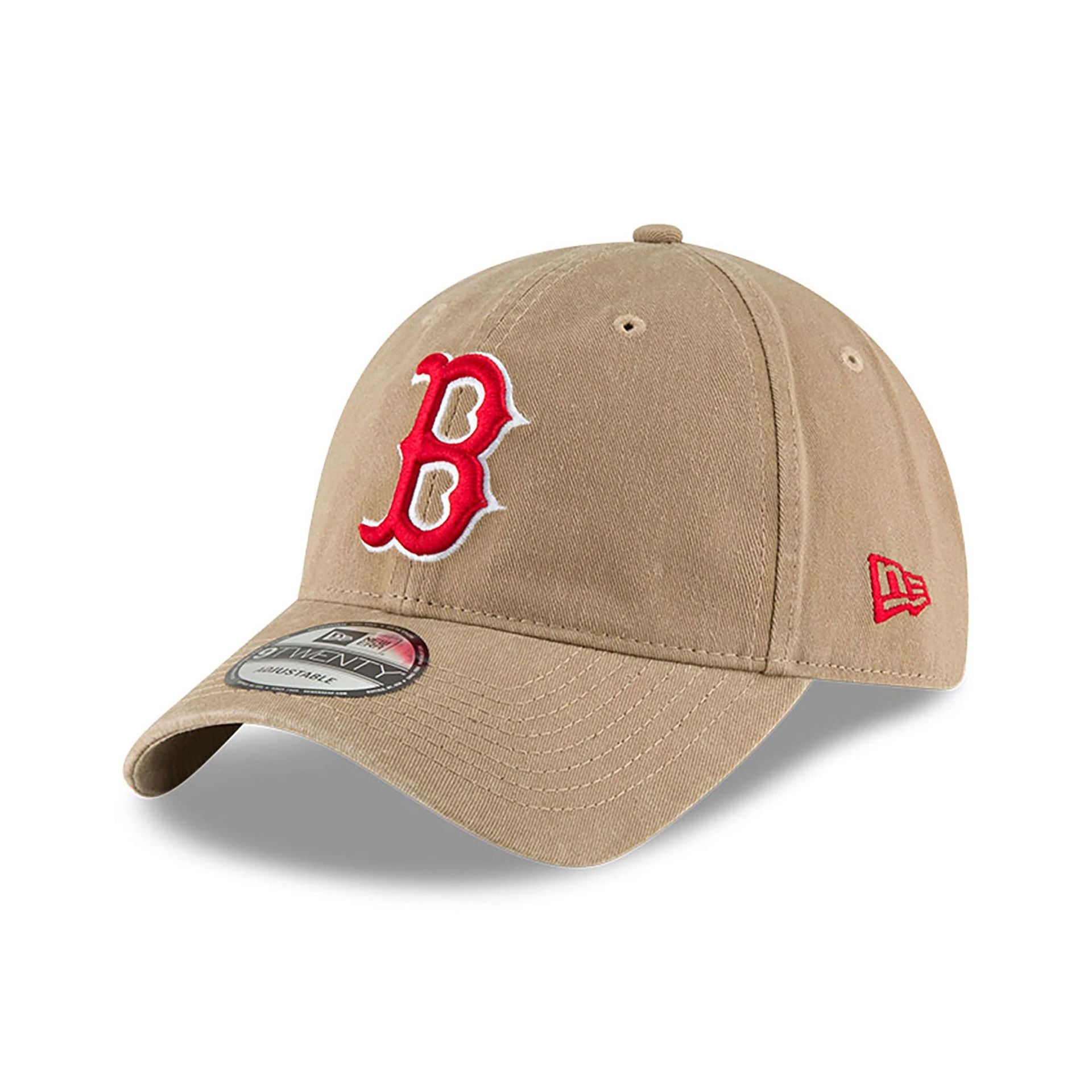 This is a Boston Red Sox MLB Core Classic Beige 9TWENTY Adjustable Cap 1