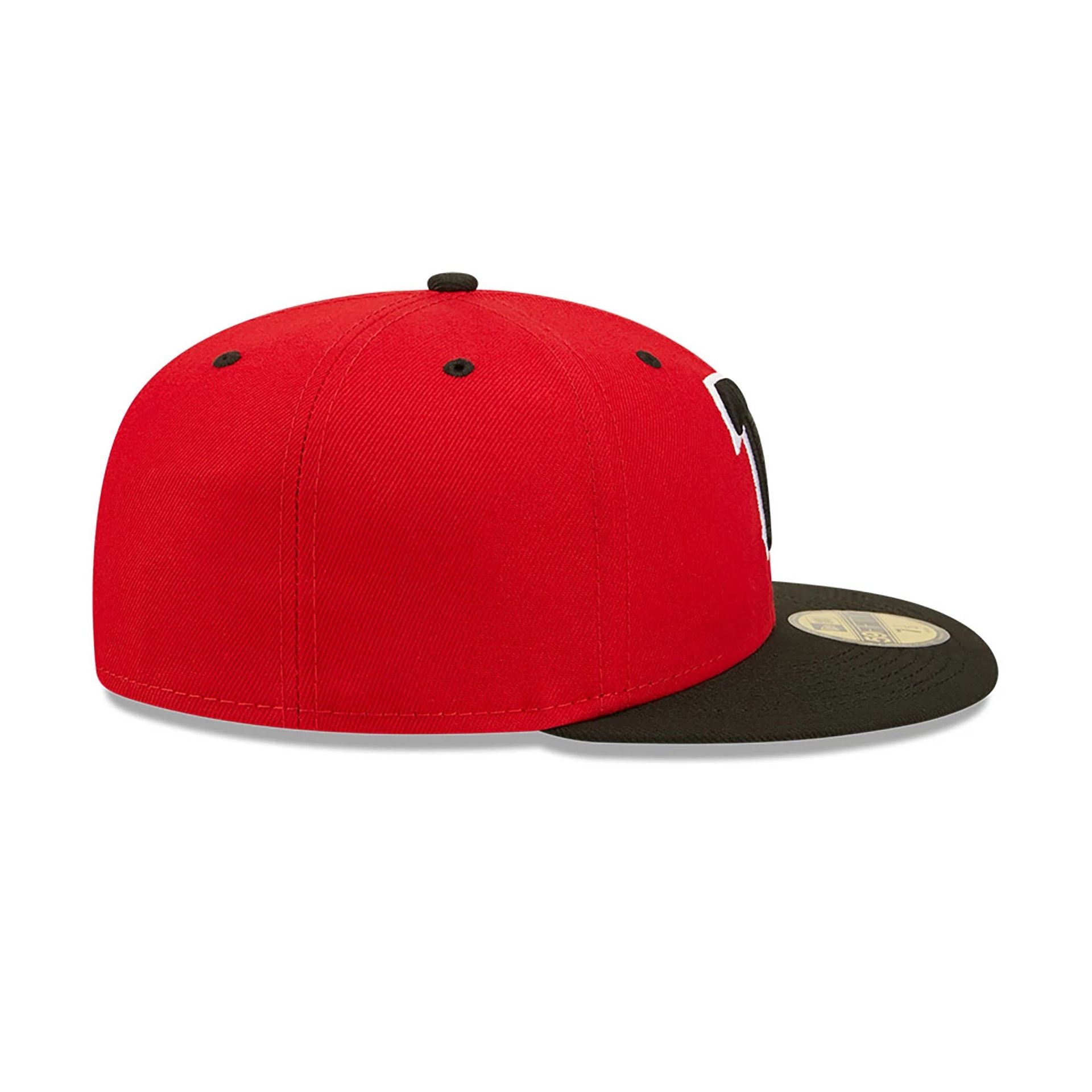 This is a Lansing Lugnuts MiLB On Field Red 59FIFTY Fitted Cap 6