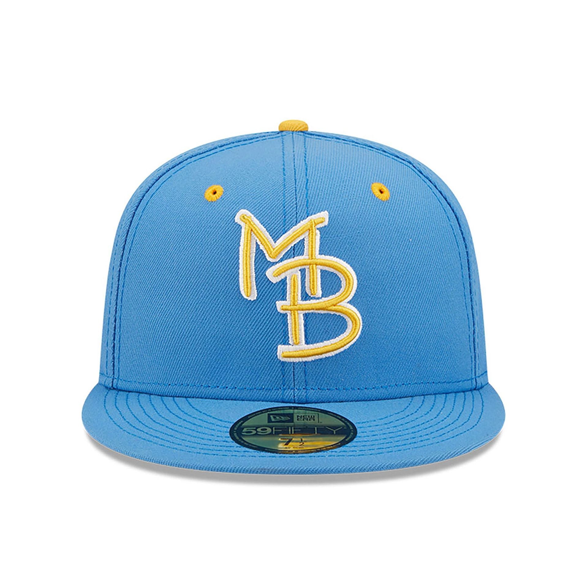 This is a Myrtle Beach Pelicans MiLB On Field Blue 59FIFTY Fitted Cap 3