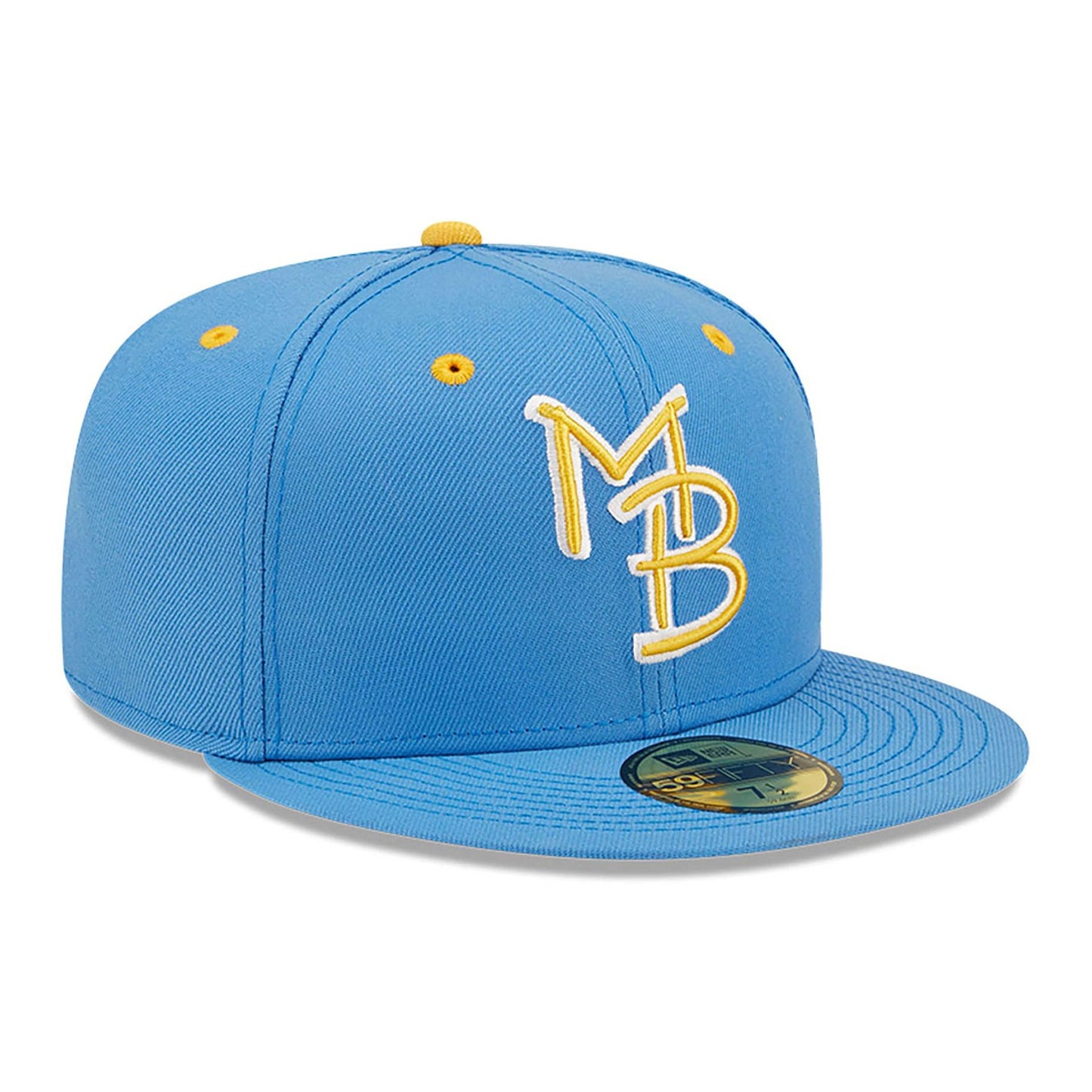 This is a Myrtle Beach Pelicans MiLB On Field Blue 59FIFTY Fitted Cap 4