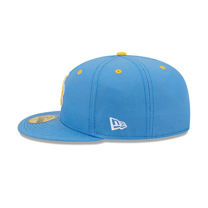 This is a Myrtle Beach Pelicans MiLB On Field Blue 59FIFTY Fitted Cap 7