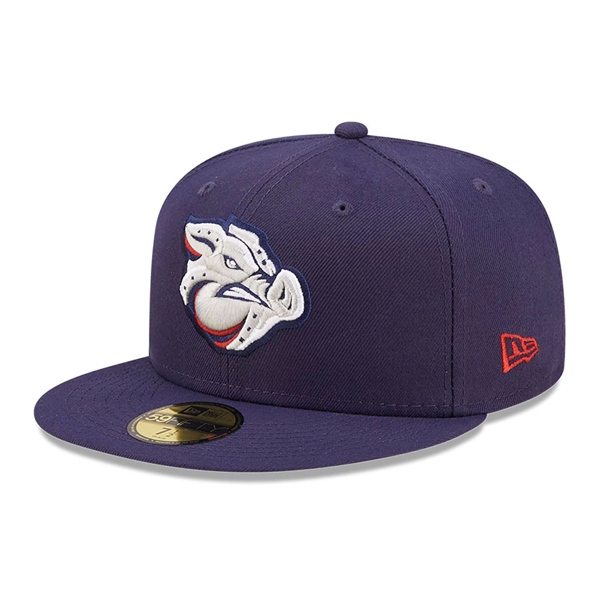 This is a Lehigh Valley Iron Pigs MiLB On Field Navy 59FIFTY Fitted Cap 1