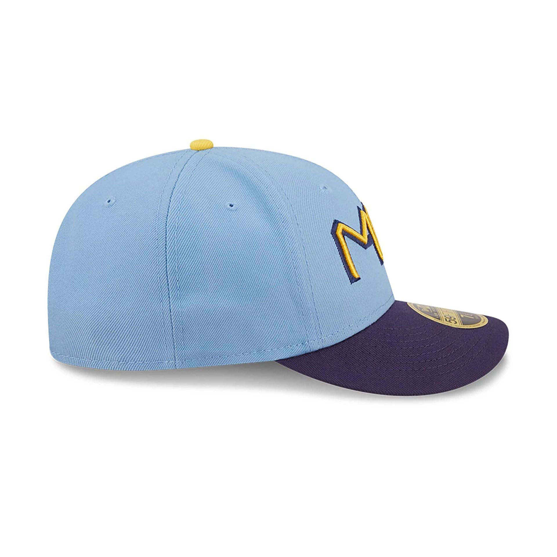 This is a Milwaukee Brewers MLB City Connect 2024 Light Blue Low Profile 59FIFTY Fitted Cap 7