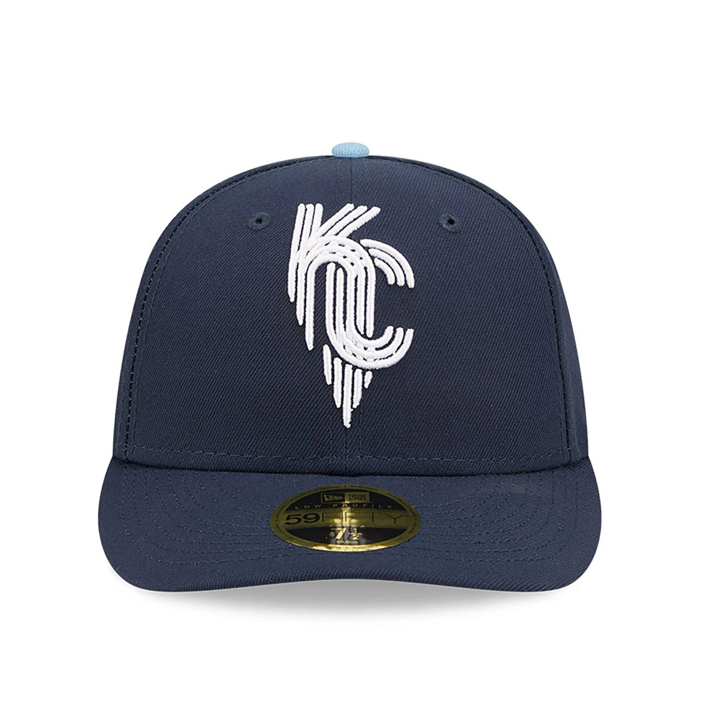 This is a Kansas City Royals MLB City Connect 2024 Navy Low Profile 59FIFTY Fitted Cap 3