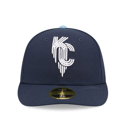 This is a Kansas City Royals MLB City Connect 2024 Navy Low Profile 59FIFTY Fitted Cap 3