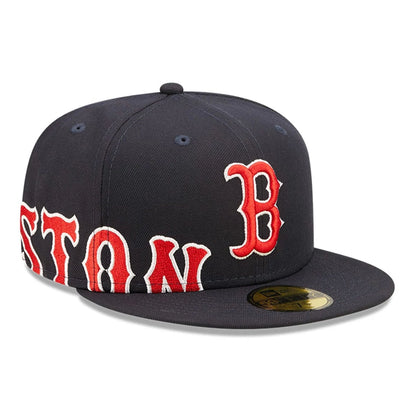 This is a Boston Red Sox Side Split Navy 59FIFTY Fitted Cap 1