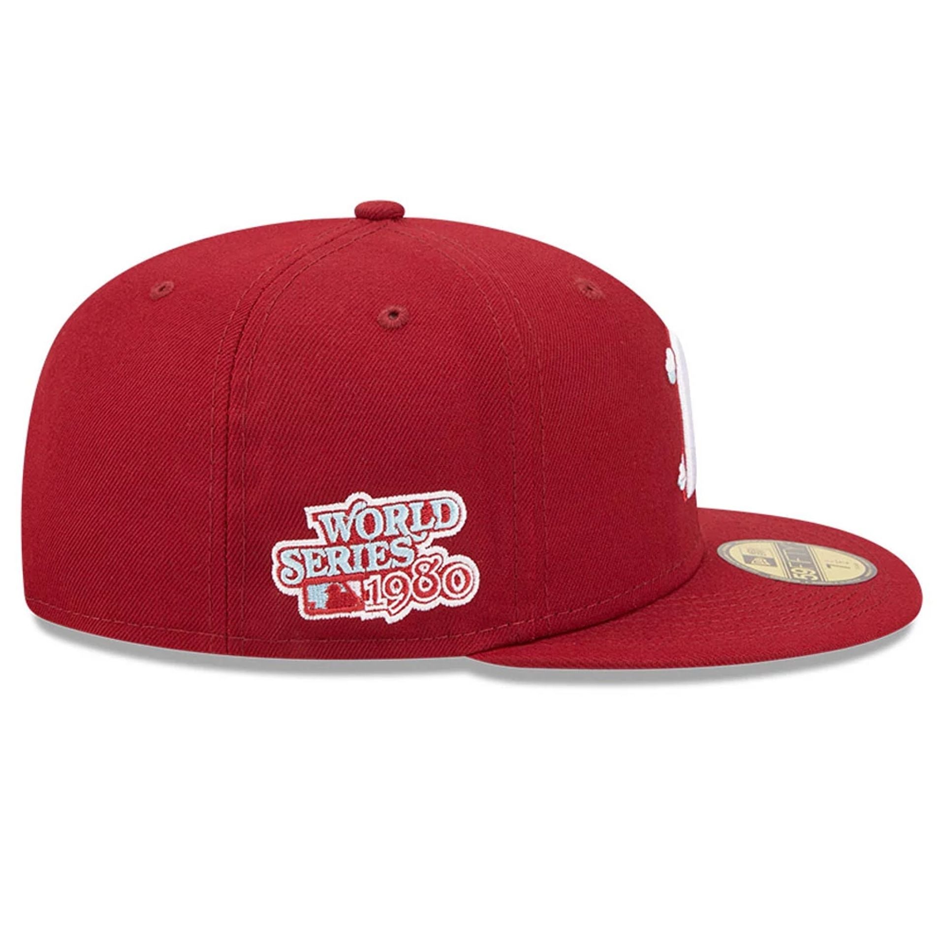 This is a Philadelphia Phillies Comic Cloud Dark Red 59FIFTY Fitted Cap 2