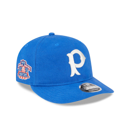 This is a Pittsburgh Pirates MLB Cooperstown Blue Retro Crown 9FIFTY Strapback Cap 1