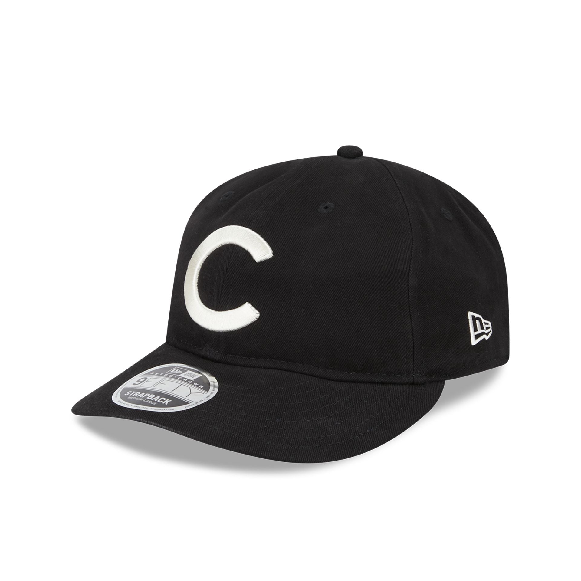 This is a Chicago Cubs MLB Cooperstown Black Retro Crown 9FIFTY Strapback Cap 2