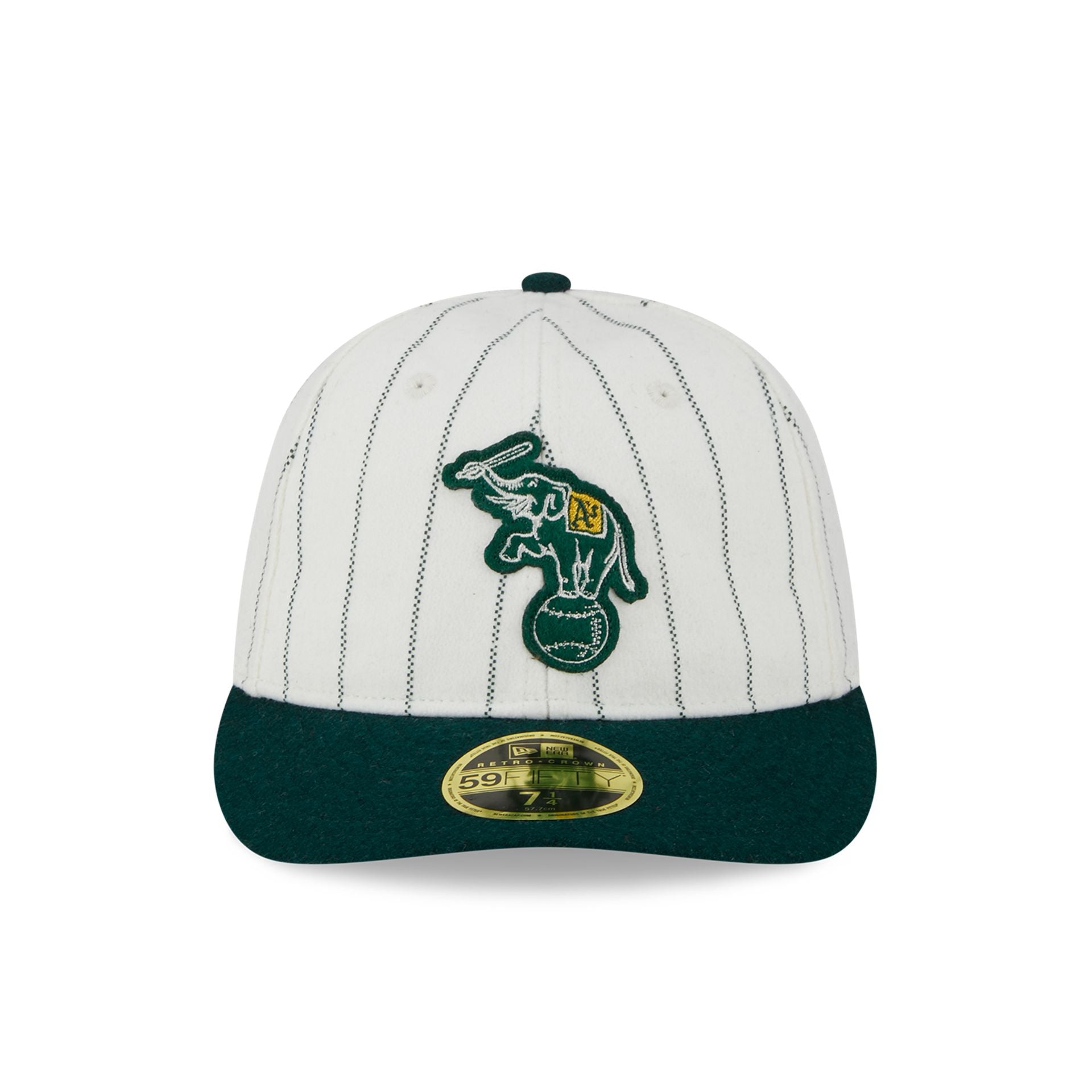 This is a Oakland Athletics Cooperstown MLB Stripe Chrome White Retro Crown 59FIFTY Fitted Cap 2