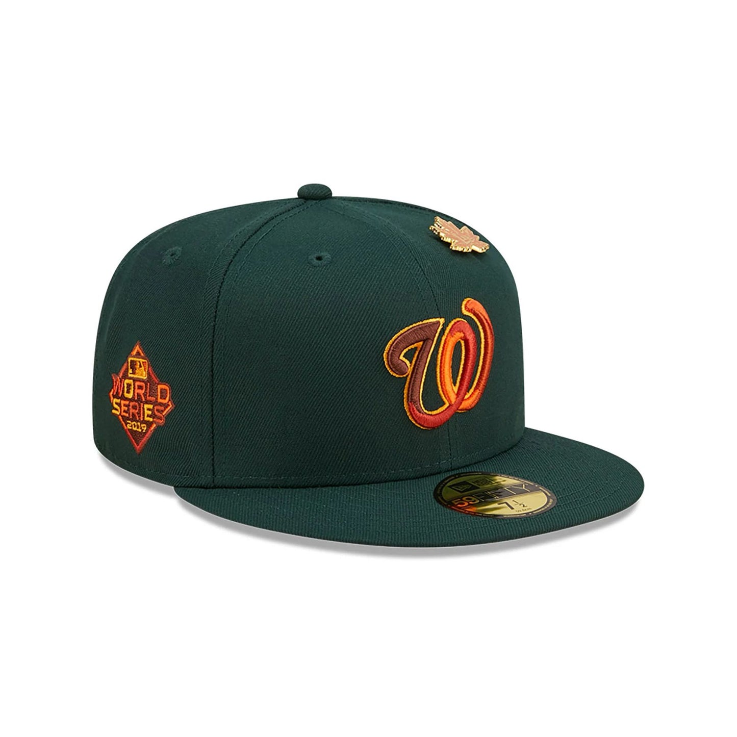 This is a Washington Nationals Leafy Dark Green 59FIFTY Fitted Cap 1