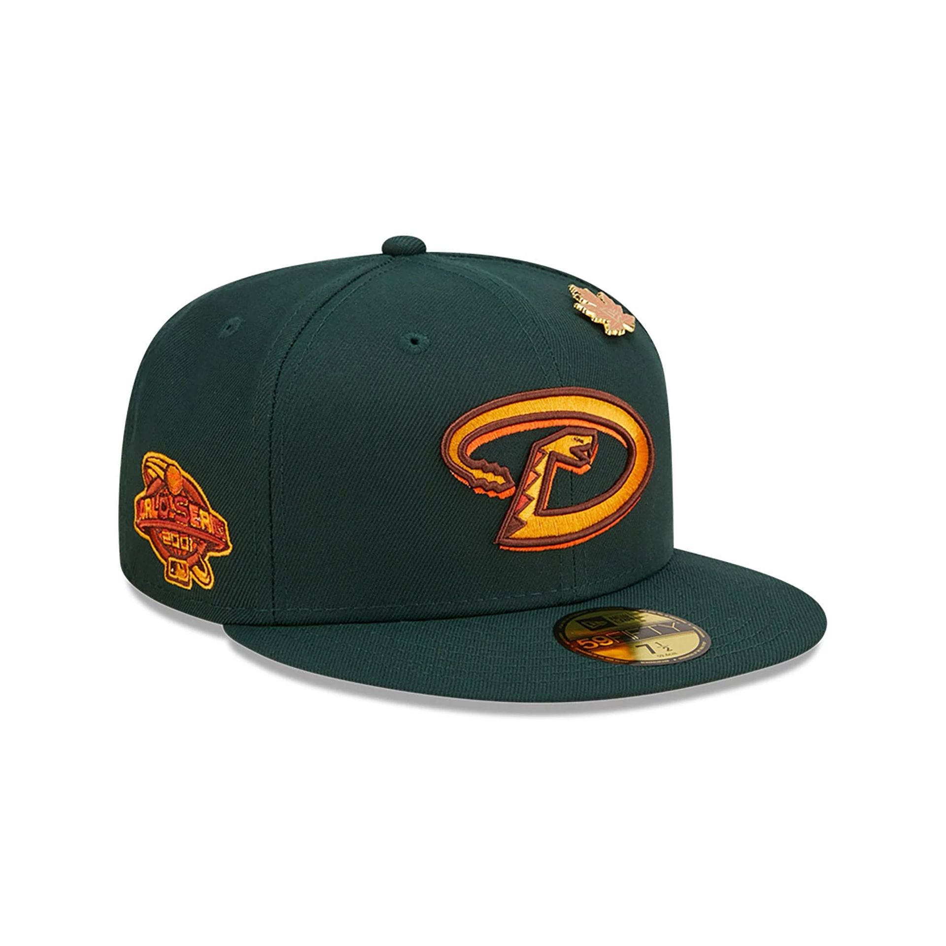 This is a Arizona Diamondbacks Leafy Dark Green 59FIFTY Fitted Cap 1