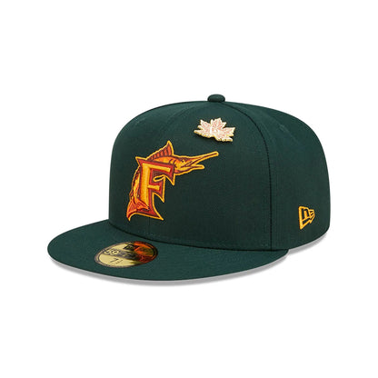 This is a Miami Marlins Leafy Dark Green 59FIFTY Fitted Cap 3